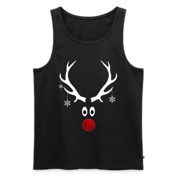 Rentier Geweih Weihnachten Schneeflocken Geschenk - Männer Premium Bio Tank Top - Schwarz - Vorne - AI Model Male 178 light (178cm)