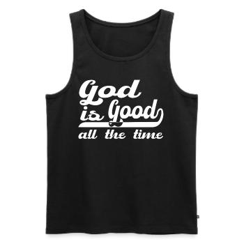 Christianisme Dieu cadeau chrétien - Débardeur bio Premium Homme - noir - Devant - Michal (187cm)