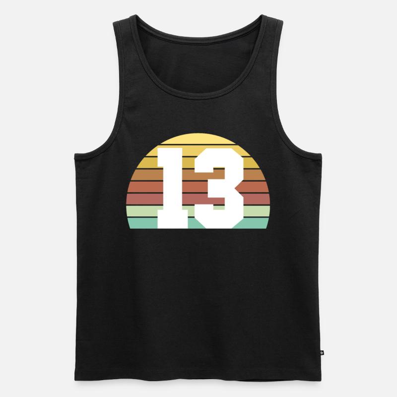 13 - Männer Premium Bio Tank Top - Schwarz