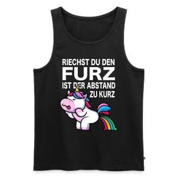 Einhorn Furz furzen Meme pupsen Einhorn Spaß Gag - Männer Premium Bio Tank Top - Schwarz - Vorne - Michal (187cm)