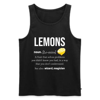 Zitrone - Männer Premium Bio Tank Top - Schwarz - Vorne - Michal (187cm)