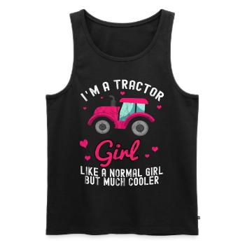 Tractor Trekker Farmer Agricultural Field Harvest Girl - Men's Premium Organic Tank Top - black - Front - AI Model Male 178 light (178cm)
