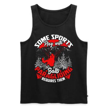 Paragliding paragliding parachute flying - Men's Premium Organic Tank Top - black - Front - Michal (187cm)