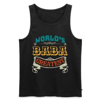 WORLDS GREATEST BABA - Männer Premium Bio Tank Top - Schwarz - Vorne - AI Model Male 178 light (178cm)