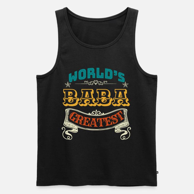 WORLDS GREATEST BABA - Männer Premium Bio Tank Top - Schwarz