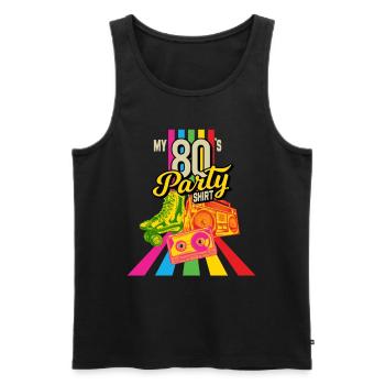 My 80's Party Shirt Retro Vaporwave 80's Gift - Men's Premium Organic Tank Top - black - Front - Michal (187cm)