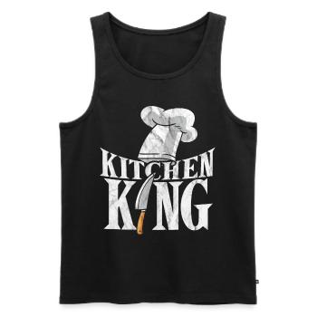 Kochen König Gourmet Chefkoch Kulinarisch - Männer Premium Bio Tank Top - Schwarz - Vorne - AI Model Male 178 light (178cm)
