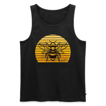 Imker Imkerei Symbol Logo Honigbiene Bienenzüchter - Männer Premium Bio Tank Top - Schwarz - Vorne - Michal (187cm)