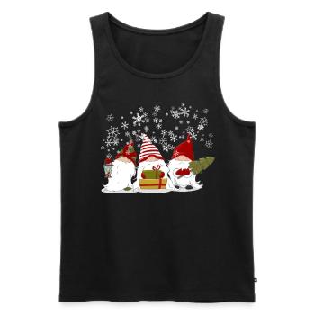 Cadeau de gnome elfes nordiques de Noël - Débardeur bio Premium Homme - noir - Devant - AI Model Male 178 light (178cm)