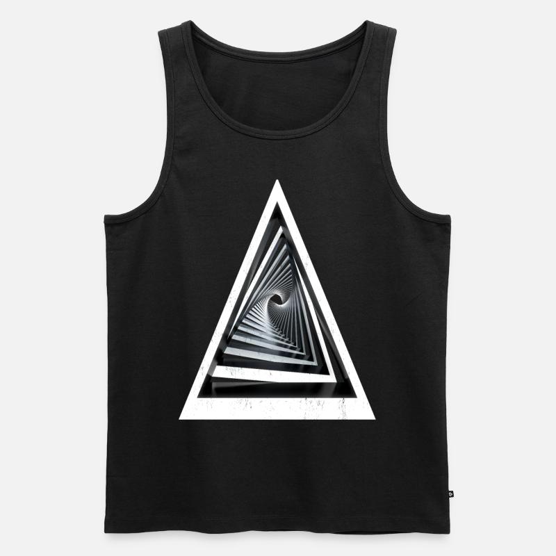 Triangles 3D - Effet 3D - Débardeur bio Premium Homme - noir