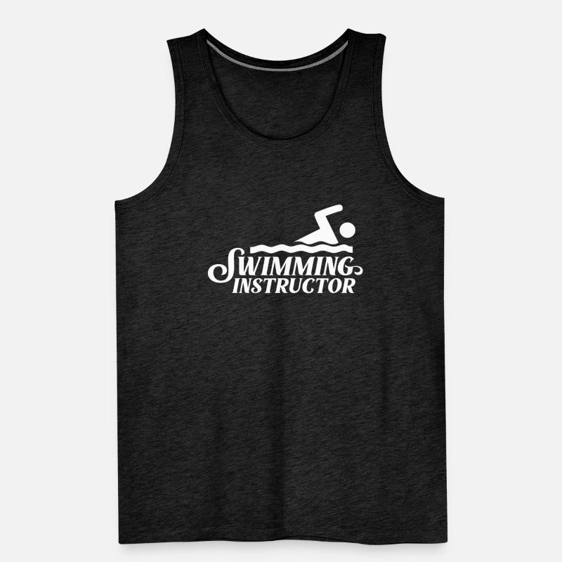 Swimming instructor trainer learning to swim Men's Premium Organic Tank Top