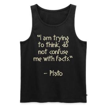 Plato Quote - I am trying to think | Wisdom - Men's Premium Organic Tank Top - black - Front - AI Model Male 178 light (178cm)