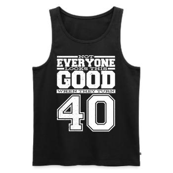 40th birthday man 40th birthday - Men's Premium Organic Tank Top - black - Front - AI Model Male 178 light (178cm)