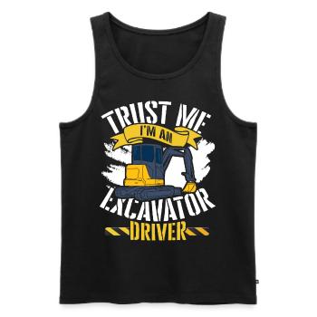 Excavator civil engineering construction work road construction dredging - Men's Premium Organic Tank Top - black - Front - AI Model Male 178 light (178cm)