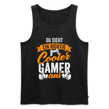 Gamer Zocker Videospiel PC Computerspiel Geschenk - Männer Premium Bio Tank Top - Schwarz - Vorne - AI Model Male 178 light (178cm)