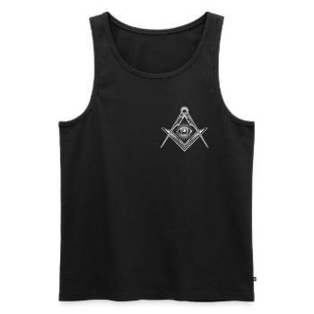 Freemason Mason Illuminati All seeing eye - Men's Premium Organic Tank Top - black - Front - AI Model Male 178 light (178cm)