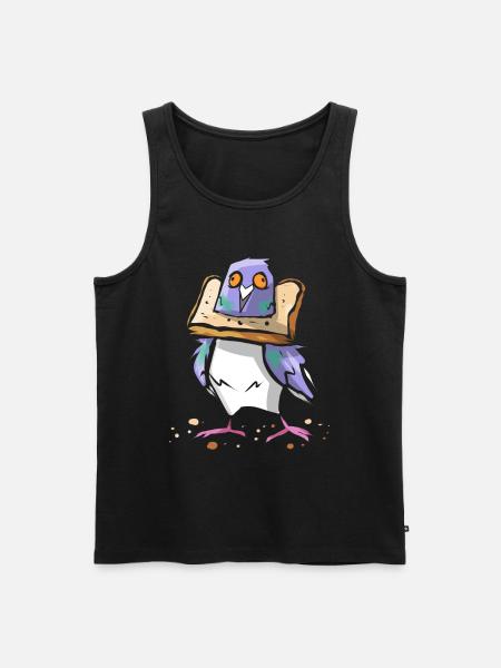 Lustige Taube mit Brot - Tauben Flüsterer Vogel - Männer Premium Bio Tank Top - Schwarz