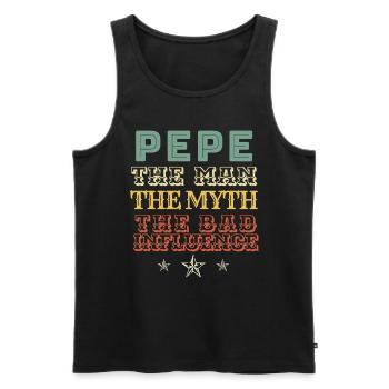 Soccer PEPE - Men's Premium Organic Tank Top - black - Front - AI Model Male 178 light (178cm)