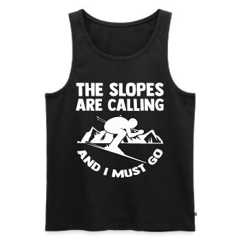 Ski Mountain Alps Avalanche Ski Holiday Snowboard Ski Slope - Men's Premium Organic Tank Top - black - Front - AI Model Male 178 light (178cm)