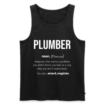 Klempner Sanitär Arbeit Rohr Geschenk - Männer Premium Bio Tank Top - Schwarz - Vorne - AI Model Male 178 light (178cm)