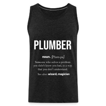 Plombier sanitaire travail tuyau cadeau - Débardeur bio Premium Homme - charbon - Devant - Alexander (188cm)