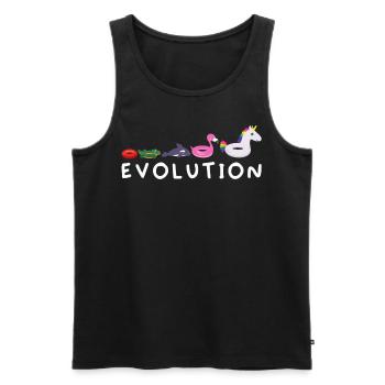Evolution schwimmen Wassersport Flamingo Einhorn - Männer Premium Bio Tank Top - Schwarz - Vorne - AI Model Male 178 light (178cm)