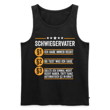 Schwiegervater Schwiegereltern Schwiegerpapa Lusti - Männer Premium Bio Tank Top - Schwarz - Vorne - AI Model Male 178 light (178cm)