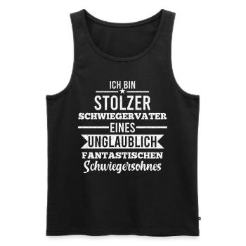 Stolzer Schwiegervater Schwiegerpapa Lustige Sprüc - Männer Premium Bio Tank Top - Schwarz - Vorne - Michal (187cm)