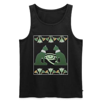Déesse du chat Bastet et Horus Eye, Art Egypte - Débardeur bio Premium Homme - noir - Devant - AI Model Male 178 light (178cm)