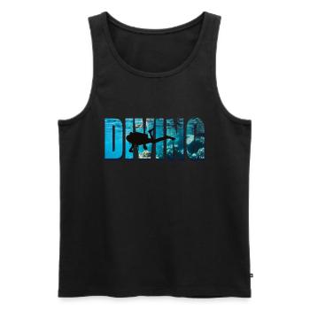 Diving diver in the water - Men's Premium Organic Tank Top - black - Front - Michal (187cm)