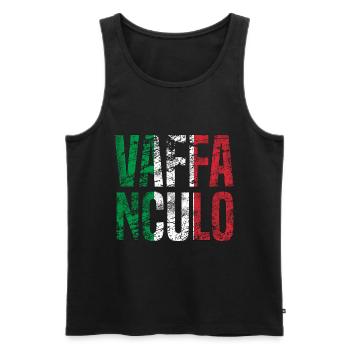 Vaffanculo dicton italien - cadeau de l'Italie - Débardeur bio Premium Homme - noir - Devant - Michal (187cm)