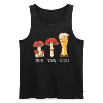 Mushroom Picker Porcini Mushroom Fly agaric Mushroom Gift - Men's Premium Organic Tank Top - black - Front - Michal (187cm)