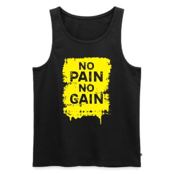 No Pain No Gain Entraînement Fitness Motivation Gym - Débardeur bio Premium Homme - noir - Devant - Michal (187cm)