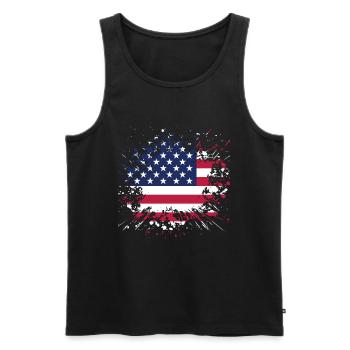 America great again - USA Amerika US - Männer Premium Bio Tank Top - Schwarz - Vorne - AI Model Male 178 light (178cm)