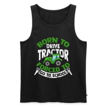 tractor - Men's Premium Organic Tank Top - black - Front - AI Model Male 178 light (178cm)