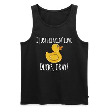 Ich mag halt einfach Enten, okay? - Männer Premium Bio Tank Top - Schwarz - Vorne - Michal (187cm)