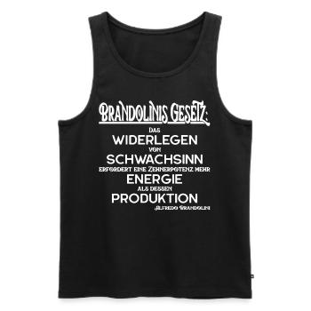 brandolinis gesetz Fake News Bullshit Informatik - Männer Premium Bio Tank Top - Schwarz - Vorne - Michal (187cm)