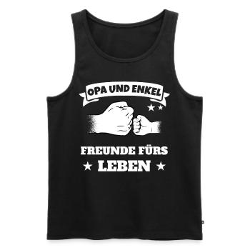 Opa Enkel Partnerlook Geschenk - Männer Premium Bio Tank Top - Schwarz - Vorne - Michal (187cm)