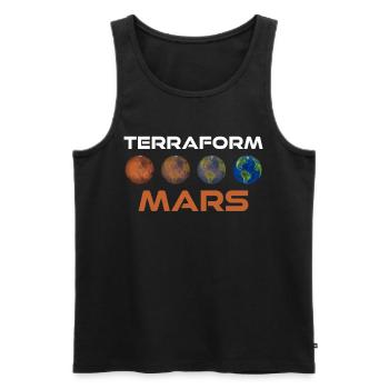 Terraform Mars - Männer Premium Bio Tank Top - Schwarz - Vorne - Michal (187cm)