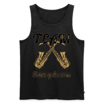 Saxophone Musiker - Männer Premium Bio Tank Top - Schwarz - Vorne - AI Model Male 178 light (178cm)