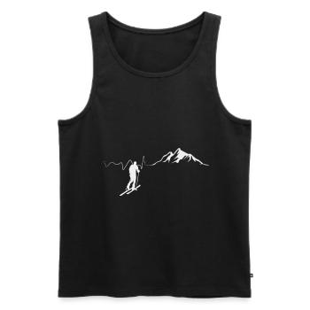 Ski Luft mit Freizeit und Skiurlaub auf Skiern - Männer Premium Bio Tank Top - Schwarz - Vorne - AI Model Male 178 light (178cm)
