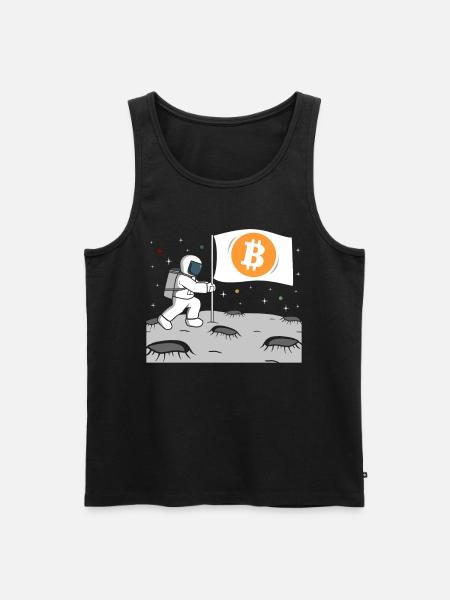 Astronaut Bitcoin Mond BTC - Männer Premium Bio Tank Top - Schwarz