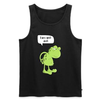 Lass mich doch Frosch Morgenmuffel Müde Kröte Frog - Männer Premium Bio Tank Top - Schwarz - Vorne - Michal (187cm)