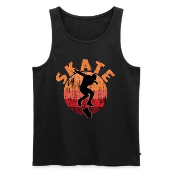 Skate Skateboarder Skateboard - Männer Premium Bio Tank Top - Schwarz - Vorne - Michal (187cm)