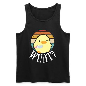 Süße Ente mit Messer Küken Huhn Gans Was Retro Sun - Männer Premium Bio Tank Top - Schwarz - Vorne - Michal (187cm)