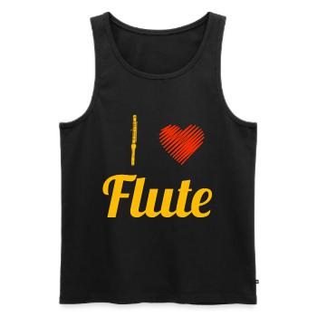 Flûtiste Octave Flute Aerophone Gift Flute - Débardeur bio Premium Homme - noir - Devant - AI Model Male 178 light (178cm)