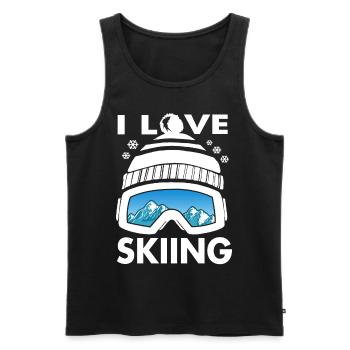 Funny I Love Skiing Ski Goggles GiftSkiing apparel - Männer Premium Bio Tank Top - Schwarz - Vorne - AI Model Male 178 light (178cm)