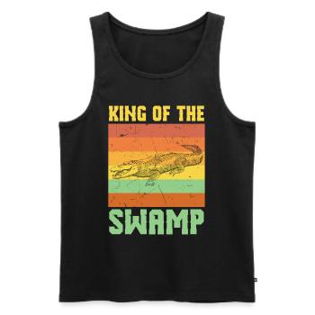 King Of The Swamps Crocodile - Men's Premium Organic Tank Top - black - Front - Michal (187cm)