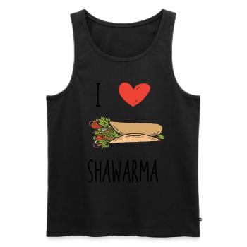 Shawarma arabe nourriture kebab cadeau drôle - Débardeur bio Premium Homme - noir - Devant - AI Model Male 178 light (178cm)