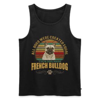 Französische Bulldogge - Frenchie - French Bulldog - Männer Premium Bio Tank Top - Schwarz - Vorne - Michal (187cm)